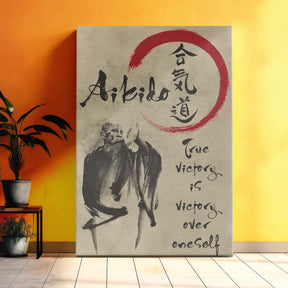 Aikido Wall Art - Aikido Poster - Aikido Canvas - True Victory Is Victory Over Oneself - AI008 - Vertical Poster - Vertical Canvas