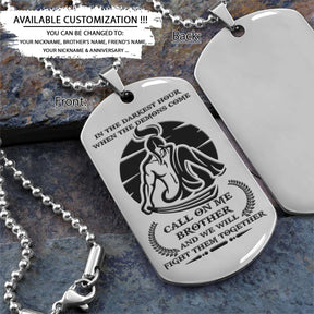 Samurai Dog Tag - Call On Me Brother - Bushido - Katana - Ronin - Miyamoto Musashi - Samurai Necklace - Engrave Dog Tag