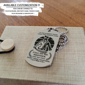 Samurai Dog Tag - Call On Me Brother - Bushido - Katana - Ronin - Miyamoto Musashi - Samurai Necklace - Engrave Dog Tag