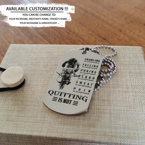 Samurai Dog Tag - Quitting Is Not - Bushido - Katana - Ronin - Miyamoto Musashi - Samurai Necklace - Engrave Dog Tag