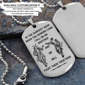 Samurai Dog Tag - Call On Me Brother - Bushido - Katana - Ronin - Miyamoto Musashi - Samurai Necklace - Engrave Dog Tag