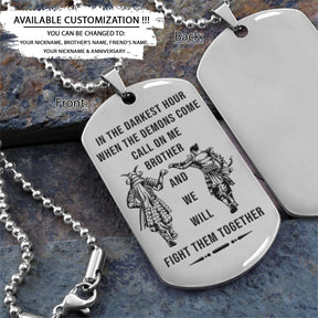 Samurai Dog Tag - Call On Me Brother - Bushido - Katana - Ronin - Miyamoto Musashi - Samurai Necklace - Engrave Dog Tag