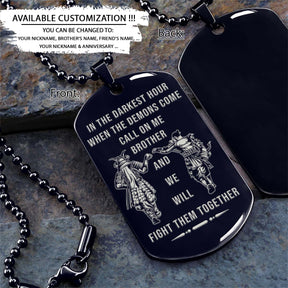 Samurai Dog Tag - Call On Me Brother - Bushido - Katana - Ronin - Miyamoto Musashi - Samurai Necklace - Engrave Dog Tag