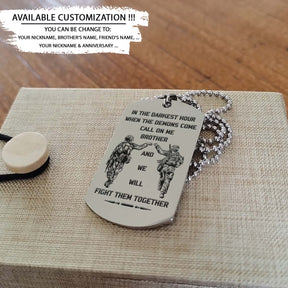 Soldier Dog Tag - Call On Me Brother - Army - Navy - Marines - Air Force - Soldier Necklace - Engrave Dog Tag