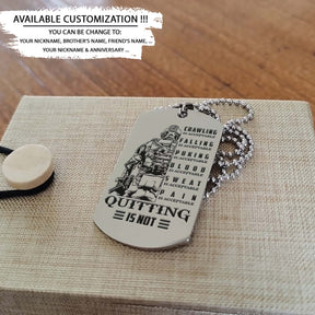 Soldier Dog Tag - Quitting Is Not - Army - Navy - Marines - Air Force - Soldier Necklace - Engrave Dog Tag