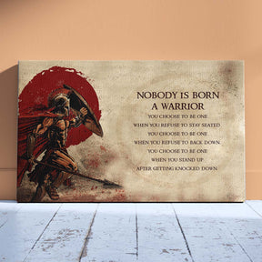 Spartan Wall Art - Spartan Poster - Spartan Canvas - Nobody Is Born A Warrior - WA107 - Spartan Warrior - Horizontal Poster - Horizontal Canvas