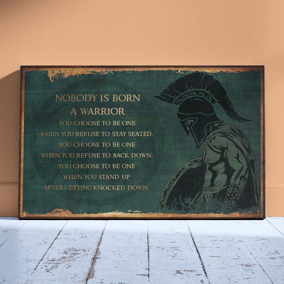 Spartan Wall Art - Spartan Poster - Spartan Canvas - Nobody Is Born A Warrior - WA112 - Spartan Warrior - Horizontal Poster - Horizontal Canvas