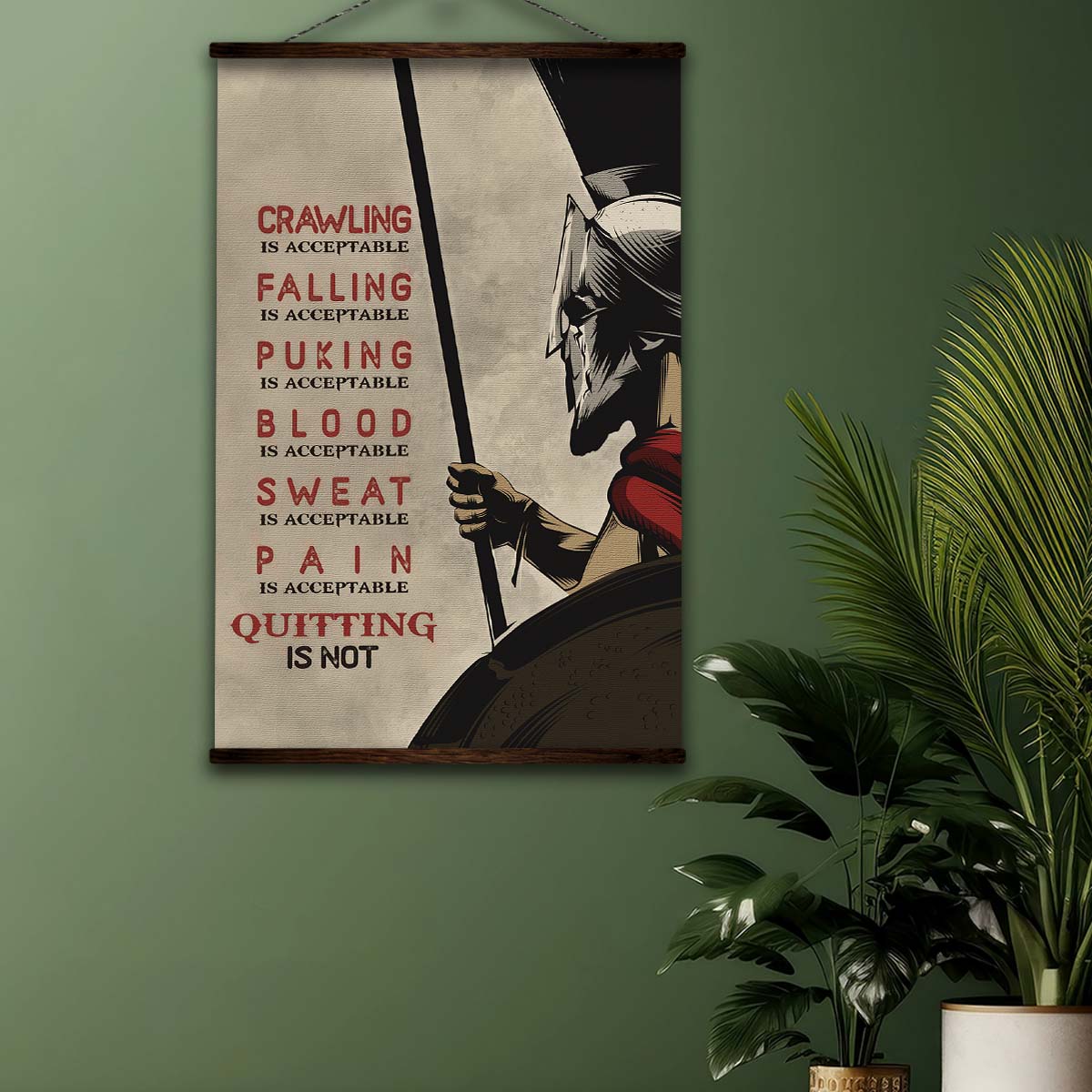 Spartan Wall Art - Spartan Poster - Spartan Canvas - Quitting Is Not - WA018 - Spartan Warrior - Vertical Poster - Vertical Canvas