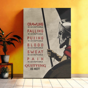 Spartan Wall Art - Spartan Poster - Spartan Canvas - Quitting Is Not - WA018 - Spartan Warrior - Vertical Poster - Vertical Canvas