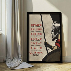 Spartan Wall Art - Spartan Poster - Spartan Canvas - Quitting Is Not - WA018 - Spartan Warrior - Vertical Poster - Vertical Canvas