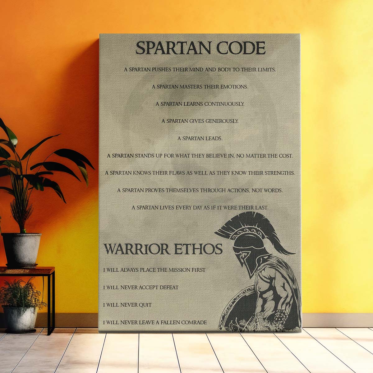 Spartan Wall Art - Spartan Poster - Spartan Canvas - Spartan Code - Warrior Ethos - WA039 - Spartan Warrior - Vertical Poster - Vertical Canvas