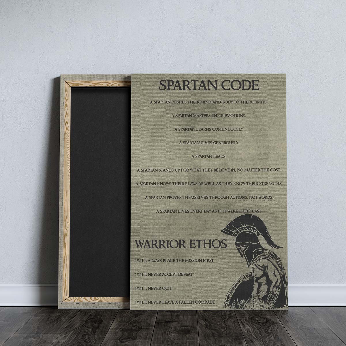 Spartan Wall Art - Spartan Poster - Spartan Canvas - Spartan Code - Warrior Ethos - WA039 - Spartan Warrior - Vertical Poster - Vertical Canvas