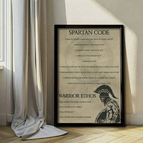 Spartan Wall Art - Spartan Poster - Spartan Canvas - Spartan Code - Warrior Ethos - WA068 - Spartan Warrior - Vertical Poster - Vertical Canvas